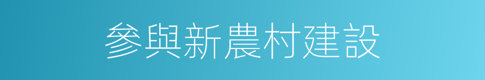 參與新農村建設的同義詞