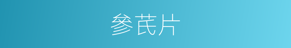 參芪片的同義詞