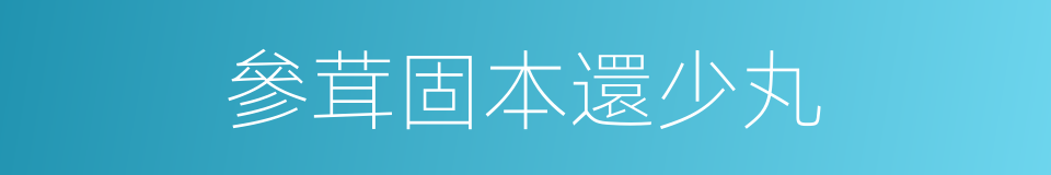 參茸固本還少丸的同義詞