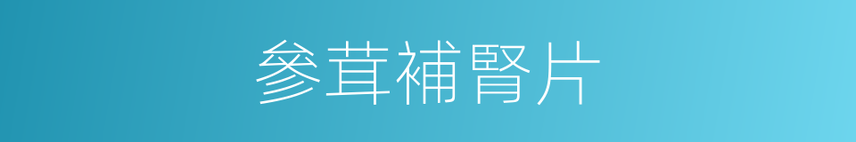 參茸補腎片的同義詞