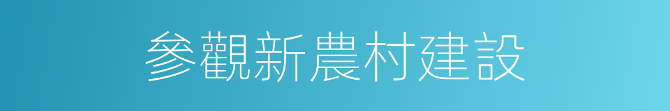 參觀新農村建設的同義詞