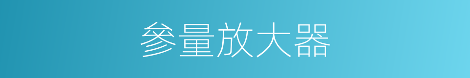 參量放大器的同義詞
