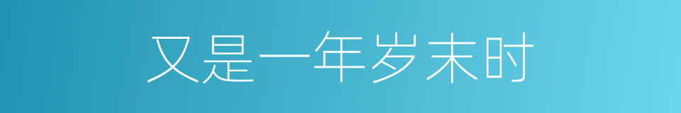 又是一年岁末时的同义词