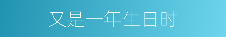 又是一年生日时的同义词