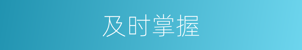及时掌握的同义词