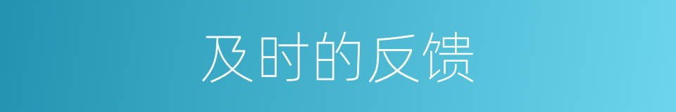 及时的反馈的同义词