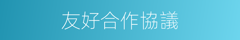 友好合作協議的同義詞