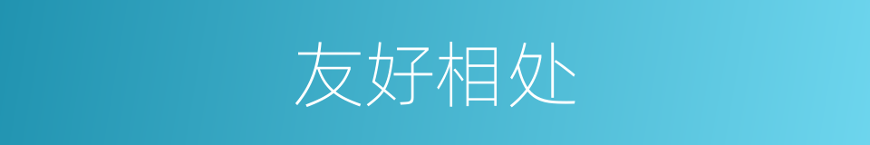 友好相处的意思