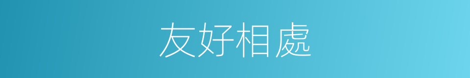 友好相處的意思