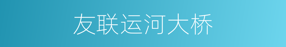 友联运河大桥的同义词