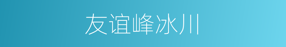 友谊峰冰川的同义词