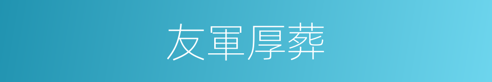 友軍厚葬的同義詞