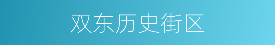 双东历史街区的同义词