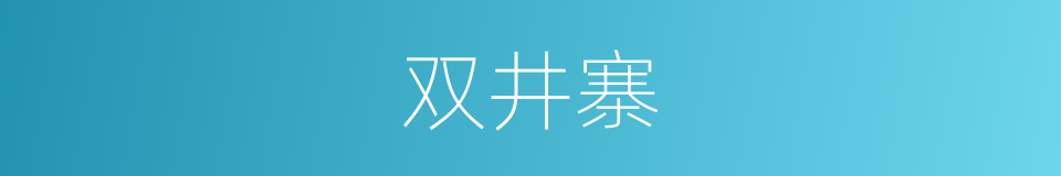 双井寨的同义词