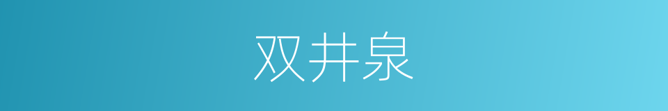 双井泉的同义词