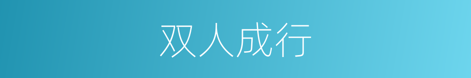 双人成行的同义词