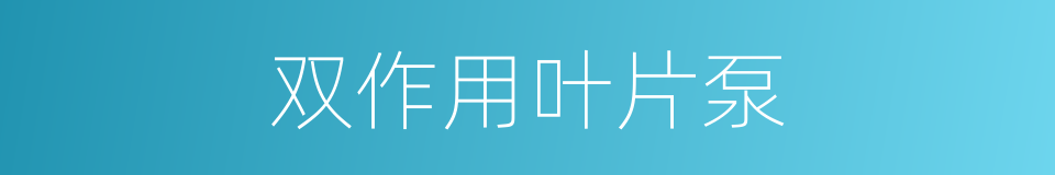 双作用叶片泵的同义词