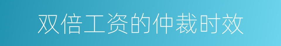 双倍工资的仲裁时效的同义词