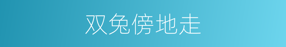双兔傍地走的同义词