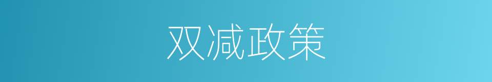 双减政策的同义词
