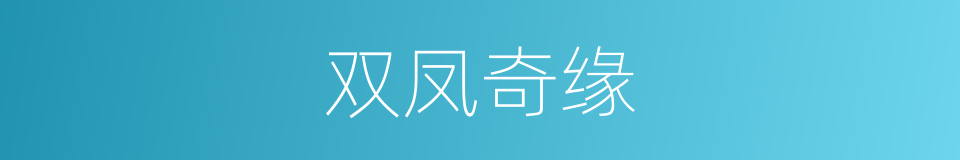 双凤奇缘的同义词