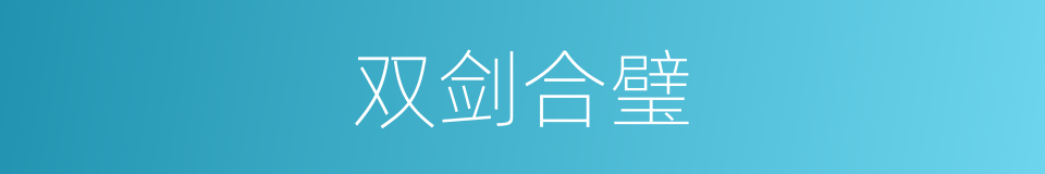 双剑合璧的意思