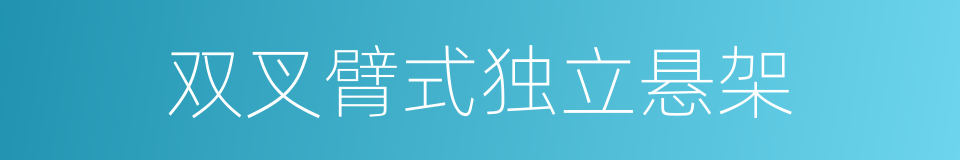 双叉臂式独立悬架的同义词