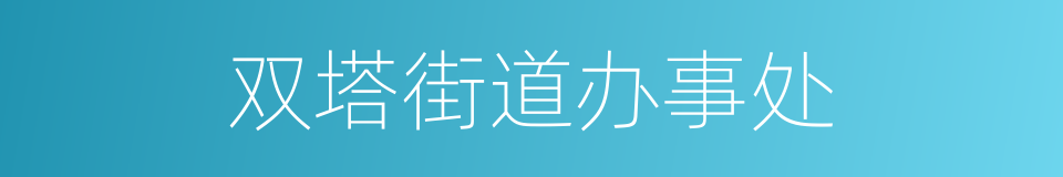 双塔街道办事处的同义词