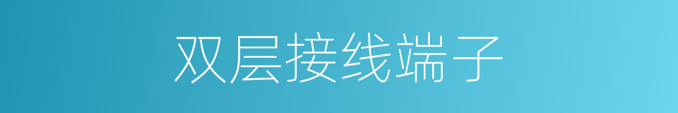 双层接线端子的同义词