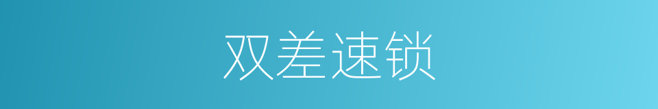 双差速锁的同义词