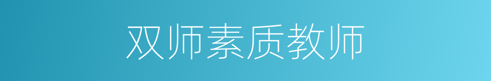双师素质教师的同义词