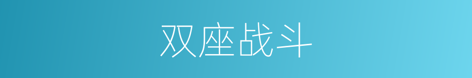 双座战斗的同义词