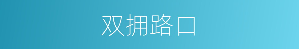 双拥路口的同义词