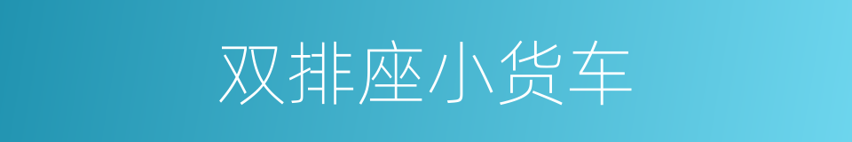 双排座小货车的同义词