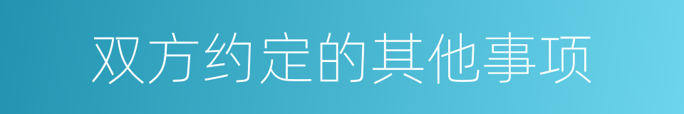 双方约定的其他事项的同义词