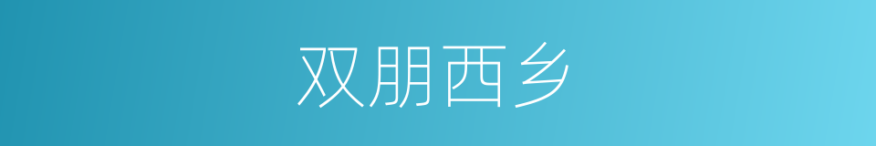 双朋西乡的同义词