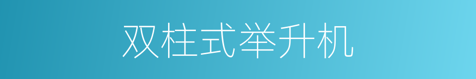 双柱式举升机的同义词
