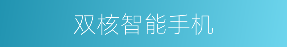 双核智能手机的同义词
