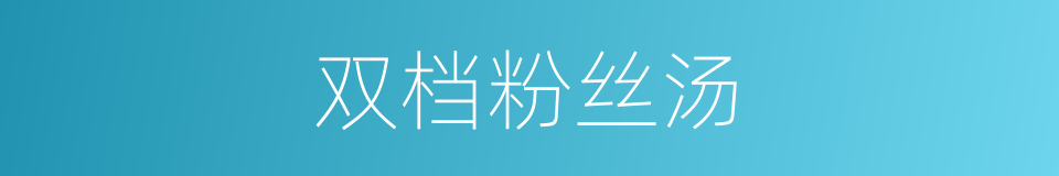 双档粉丝汤的同义词