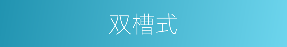 双槽式的同义词