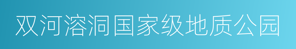 双河溶洞国家级地质公园的同义词