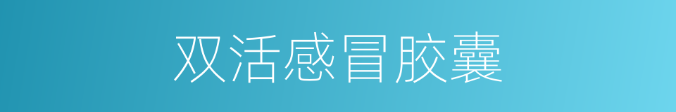 双活感冒胶囊的同义词