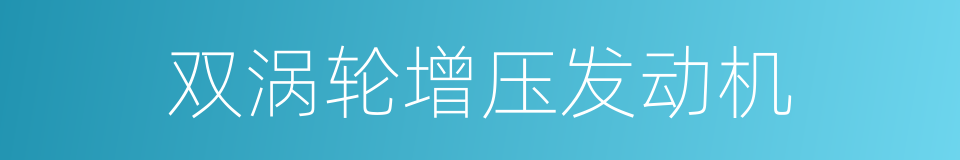 双涡轮增压发动机的同义词