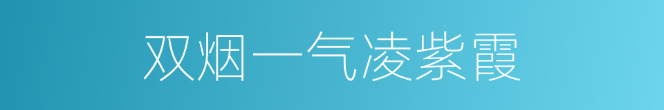 双烟一气凌紫霞的同义词