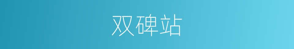 双碑站的同义词