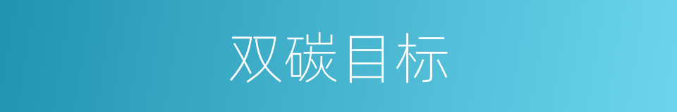 双碳目标的同义词