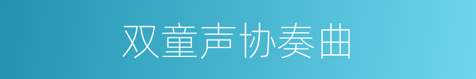 双童声协奏曲的同义词