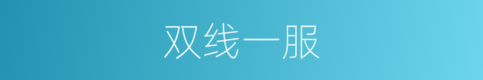 双线一服的同义词