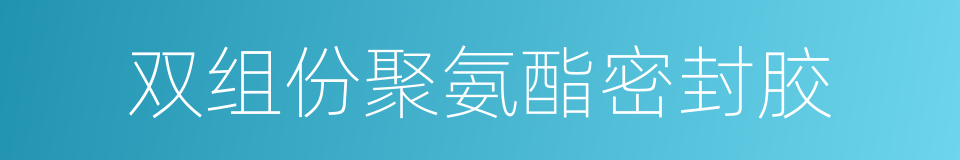 双组份聚氨酯密封胶的同义词