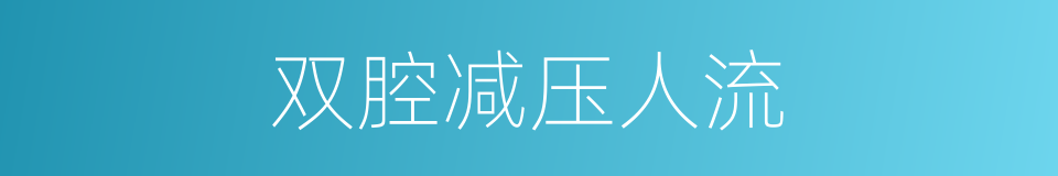 双腔减压人流的同义词